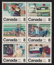 Canada Canadian Delivery Service 6v Blocco di 6 1974 MNH SG#776-781