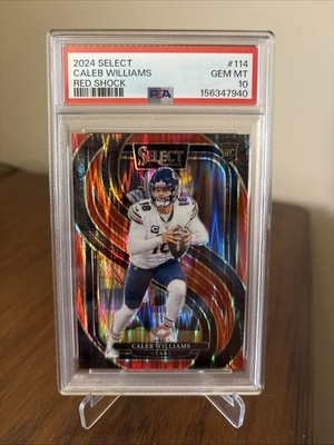 2024 Select Premier Level Caleb Williams 114 Red Shock Jersey# Match /249 PSA 10