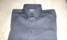 Roundtree  Yorke Gold Label Men's Dress Shirt Grey Size 15.5/33 Non Iron