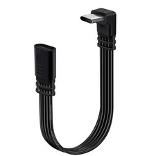 YINGAYOU Flat USB C Extension Cable 90 Degree C Male 50 cm, Up Down Bend