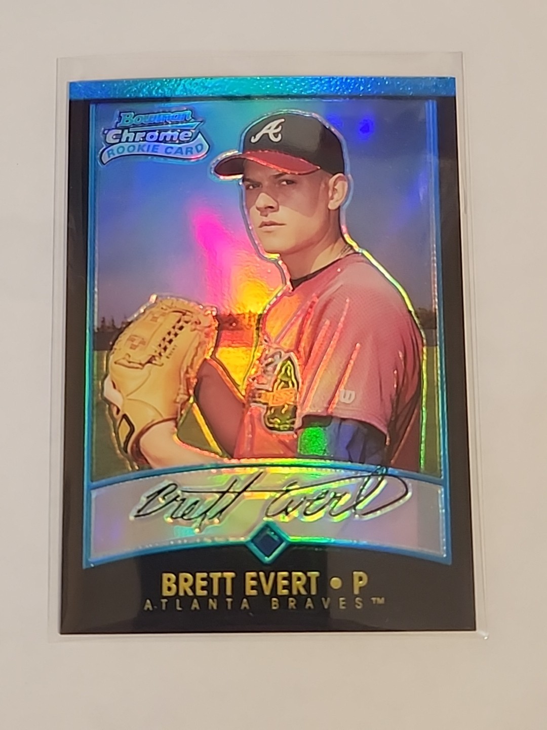 2001 Bowman Chrome Rookie Refractor Brett Evert #121 Braves