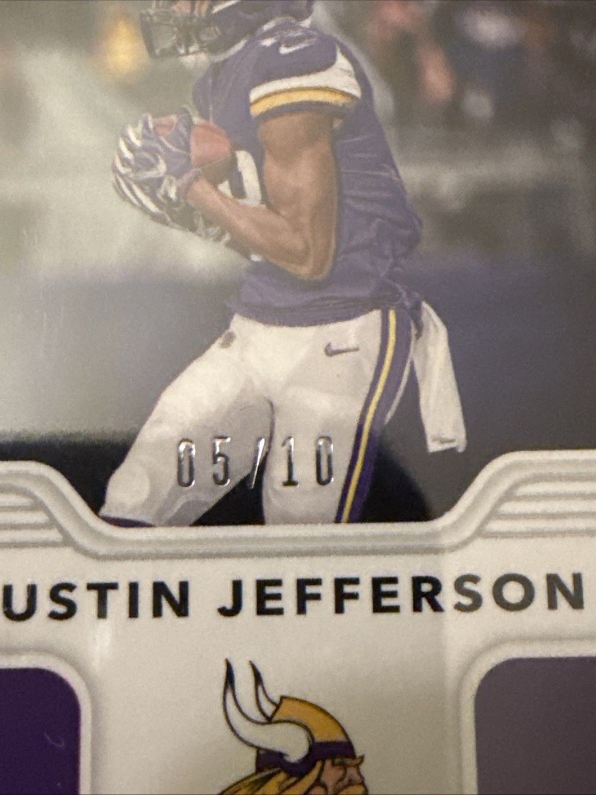 Justin Jefferson 2020 Panini Obsidian Trifecta RC Patch /10 PSA 9 POP 1 view 3