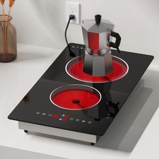 Argyolas Double Hot Plate Electric Hob Portable;Hot 29cm x 52cm, Arnd-bt1