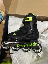 Rollerblade Kids Microblade Inline Skates 2-5 Black Green