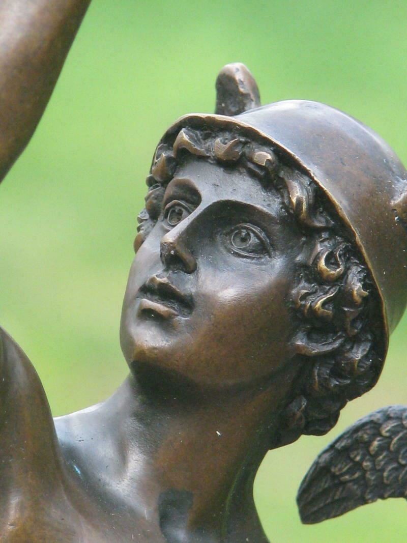 Bronze Sculpture Statue Stunning Mercury Hermes Signed Hand Made Decor Figurine thumbnail 6