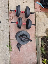 6 in 1 Dumbbell Adjustable Weight Lifting Barbell Bar Kettlebell Weights Set | B