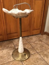 Vintage Brass Plated stand with. Ceramic ashtray   