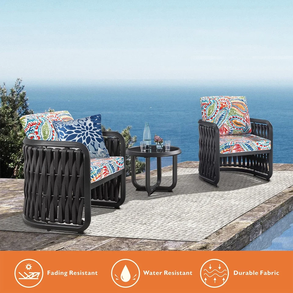 Cojín Exterior Almohada Mechonada, Asiento Profundo Juego de Cojín Silla Exterior 22"x22" Pa... Foto 2 de 4