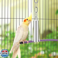 Wontee Stainless Steel Bell Toy Bird Cage Hanging Bite Toy for Parrot Parakee...