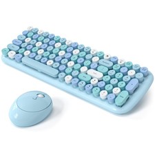 Wireless Keyboard and Mouse Combo, - Modern Compact Layout, Colorful Compact ...