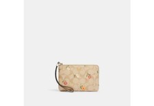 COACH Corner Zip Wristlet In Signature Canvas With Nostalgic Ditsy Print -Spring