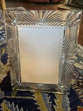 CRYSTAL PHOTO PICTURE FRAME ORNATE HEAVY GLASS For 5 X 7 Picture Table Top