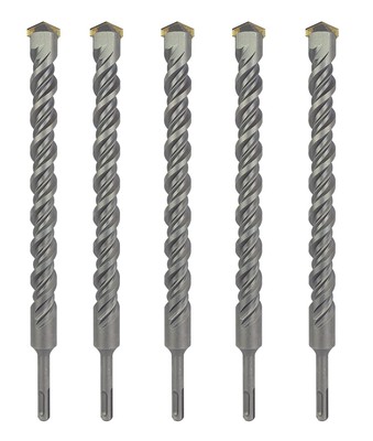 SDS Plus Rotary Hammer Drill Bit 5Pcs Set Carbide Tip Masonry Concrete Bricks