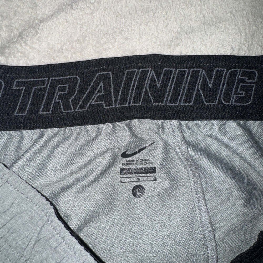 Nike Mens Large Gray Elastic Waist Pro Training Pants 588703-063