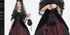 DEVIL FASHION Women Top Handle Bag Steampunk Gothic Black Handheld clutch bag
