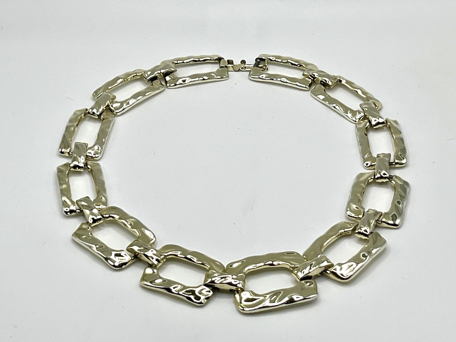 Vintage Goldtone Rectangular Link Chain Necklace … - image 1