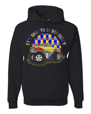 Its Okay to Be Different | Truck Autism Awarness Unisex Hoodie Sweatshirt