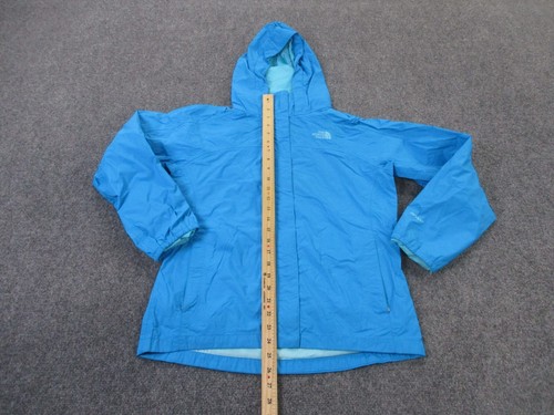 North Face Jacket Girls XL 18 Blue Hyvent Outdoors Hiking Rain Lightweight Lined - Picture 3 of 10