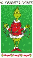 24" X 44" Panel Grinch Stole Christmas Dr. Seuss Green Fabric Panel D408.28