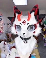 Fursuit Husky Fox Mascot (head) Halloween Party Fur Cosplay Gift 361#