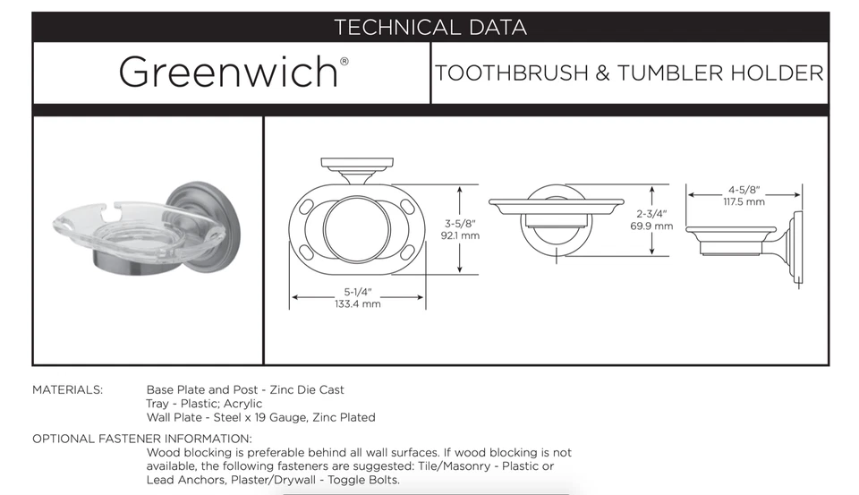 Delta Greenwich 138292 Soporte vaso cepillo de dientes baño níquel satinado Foto 4 de 4