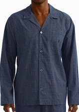 POLO RALPH LAUREN Mens Plaid Long Sleeve Pajama Sleep Button Down Shirt, Size XL