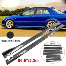 86.6'' Carbon Style Side Skirt Extension Rocker Panel Lip For Mazda Protege MP3
