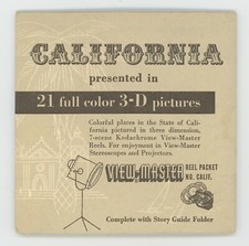 CALIFORNIA 1955 Early Sawyer's View-Master Packet Reels CALIF- 1,2,3 Exc. Cond.