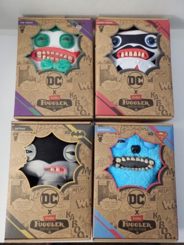 DC X Fuggler Funny Ugly Monster Set of 4 Harley Quinn Batman Joker Superman NEW