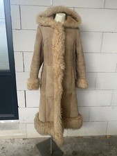 Vintage Pelz langer Mantel Folk Gr. M braun schwer