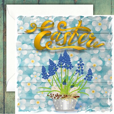 Glückwunschkarte Frohe Ostern, Tupfen-Design, Handarbeit verarbeitet 