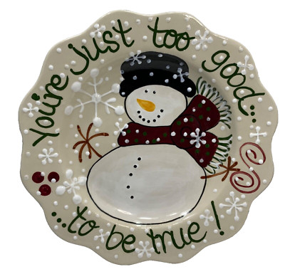 EXPRESSLY YOURS Snowman Serving Platter  2004 ~ 12 x 1.5  Thailand