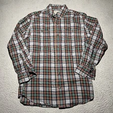 Duluth Trading Co Flannel Shirt Mens Small Plaid Cotton Long Sleeve Lightweight