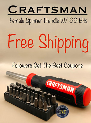 Craftsman Female Spinner Screwdriver W/ 33 Torx Phillips Slotted Hex Bits