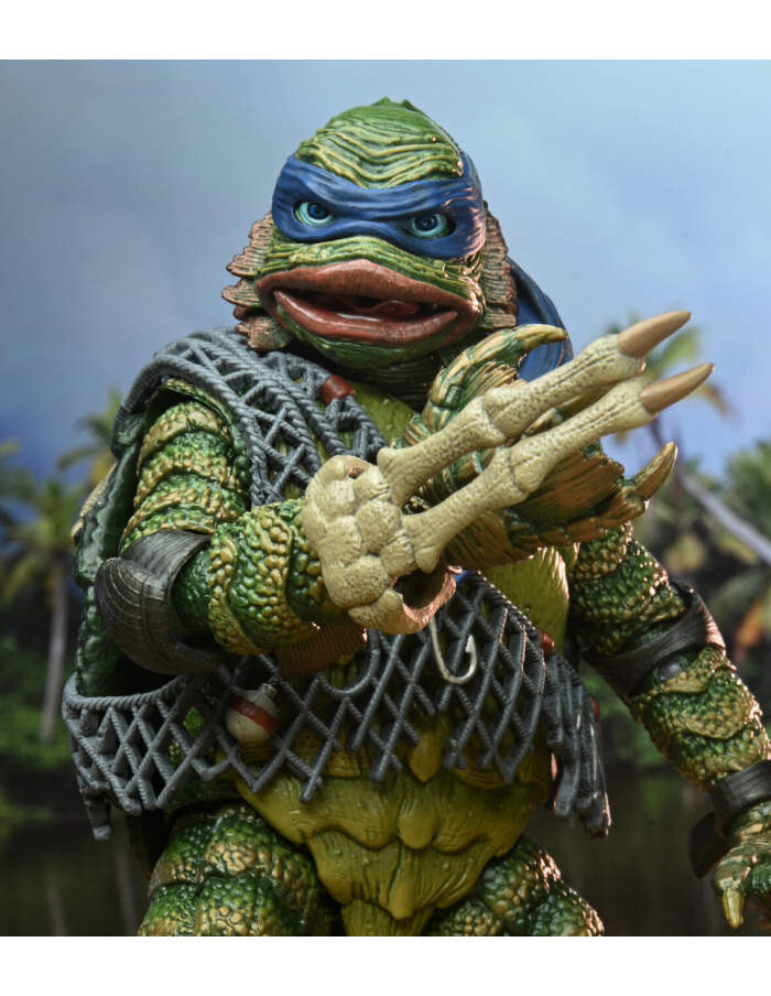 NECA TMNT TEENAGE MUTANT NINJA TURTLES LEONARDO AS CREATURE OF LAGOON ACTION FIG