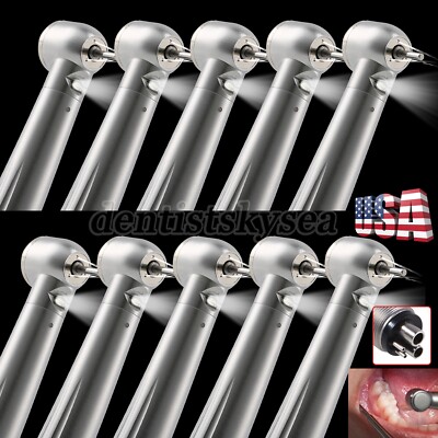 10Pcs Dental E-generator LED Fiber Optic Handpiece 4 Holes YBM Yabangbang