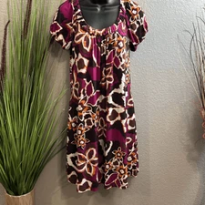 #44 AB studios short sleeve printed a line dress size small