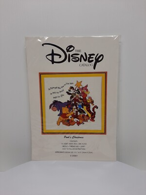 The Disney Catalog Pooh's Christmas Xmas #14059 Cross Stitch Kit 9.5'' x 9''