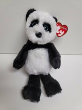 Ty Cuddlys New Fluff The Panda MWMT 8" Sweet Blued Eyed Soft Friend To Cuddle