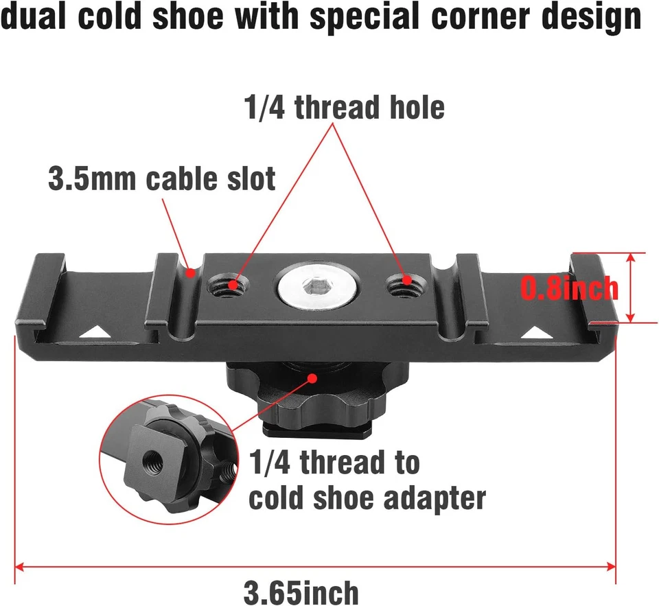 Soporte de montaje de zapata fría doble, barra de extensión de zapata caliente doble Chromlives, zapata fría Mo Foto 2 de 4