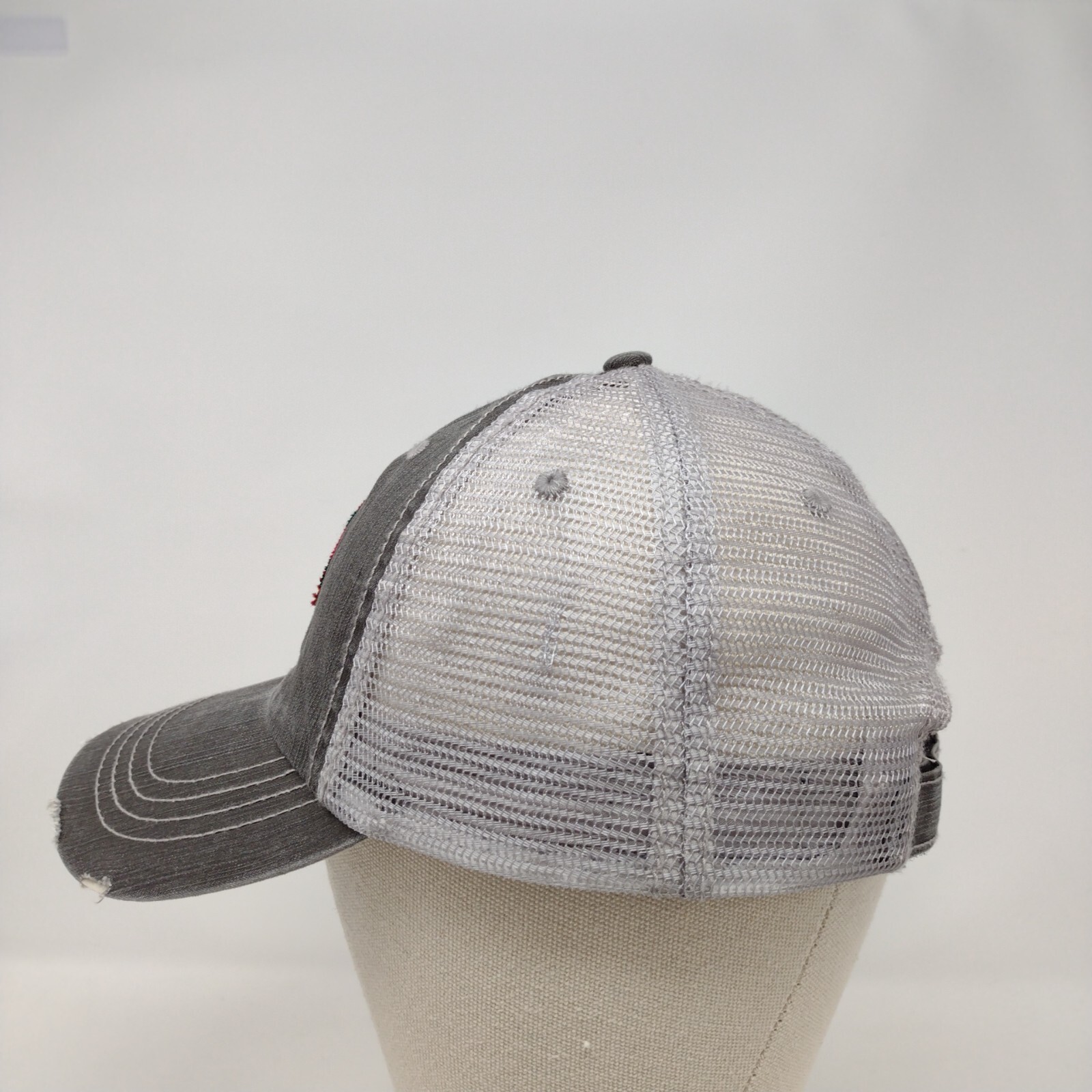 ID Patch Strapback Mesh Back Trucker Hat Gray OSF… - image 3