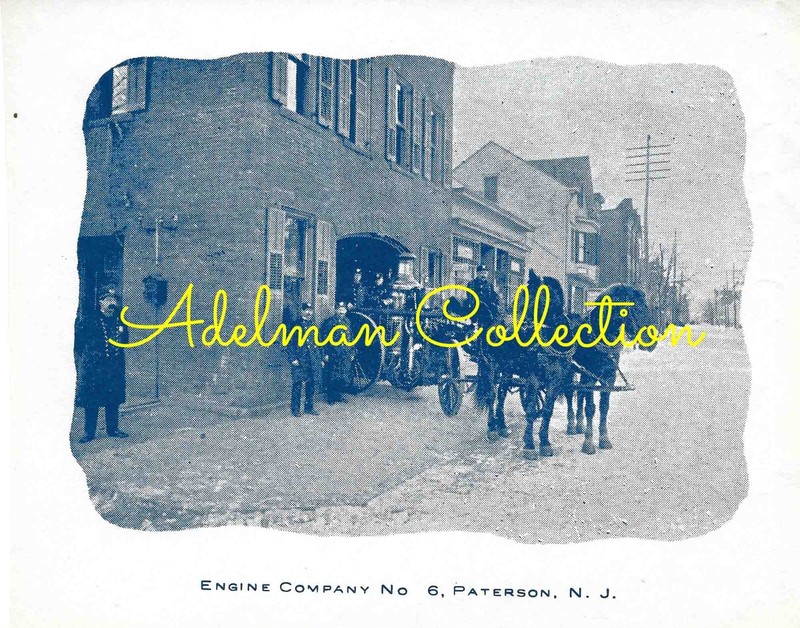 NJ4027 Vintage Paper Photo Paterson New Jersey E6 Horse-Drawn Steamer