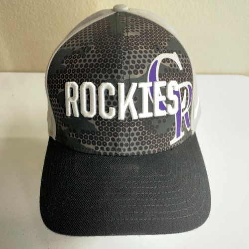 MLB Colorado Rockies Black Grey Hat Cap 