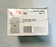 Box of (10) GC Electronics 30-9707-00BU Flush Wall Jack Ivory 4-Conductor