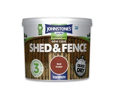 Johnstone's Woodcare One Coat Shed & Fence Paint Red Cedar 5L Long Lasting