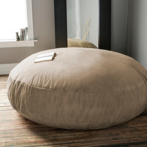 Jaxx 6' Cocoon Bean Bag Sofa with Removable Camel Microsuede Cover - Picture 8 of 8