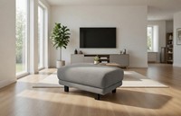 Grauer Textilhocker Wohnzimmer Sitzhocker Designer Textilbezug