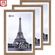Solid Wood Poster Frame 3 Pack Wall Mount HD Non-Glare Plexiglass Elegant Design