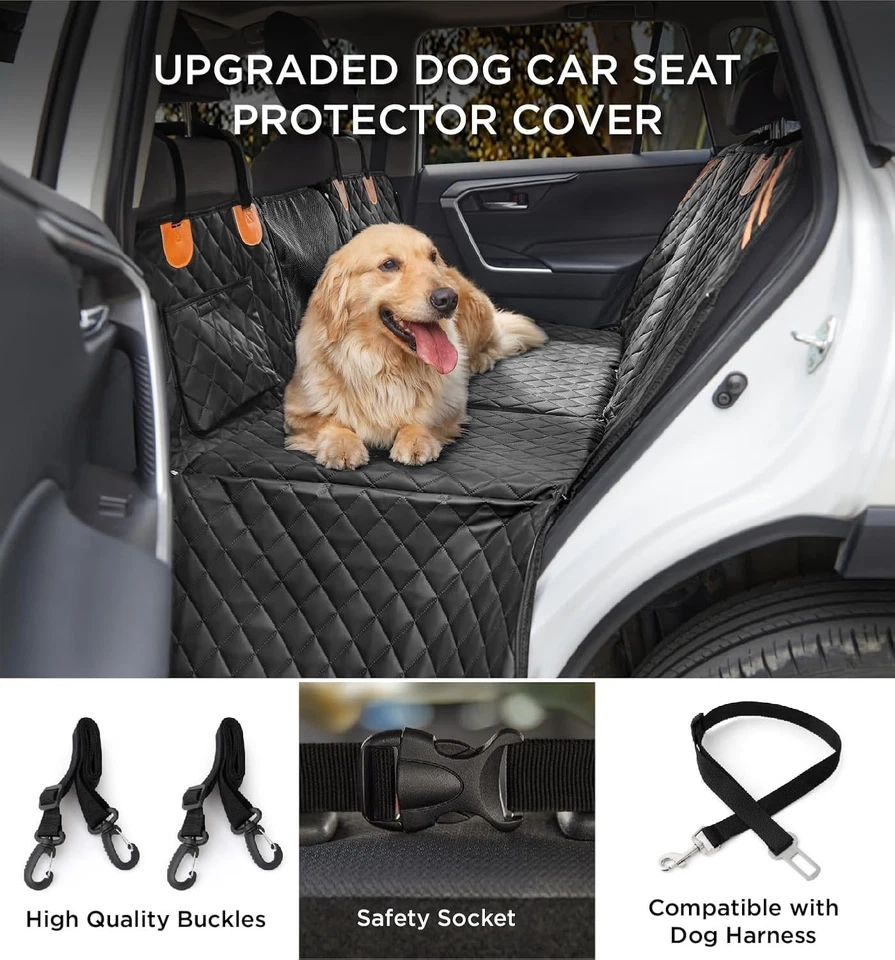 Funda de asiento de coche para perro protector de asiento trasero impermeable antideslizante hamaca para mascotas para SUV Foto 2 de 4