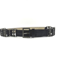 Steve Madden Studded Medallion Belt Large Black Excellent Wide Boho Goth Y2K